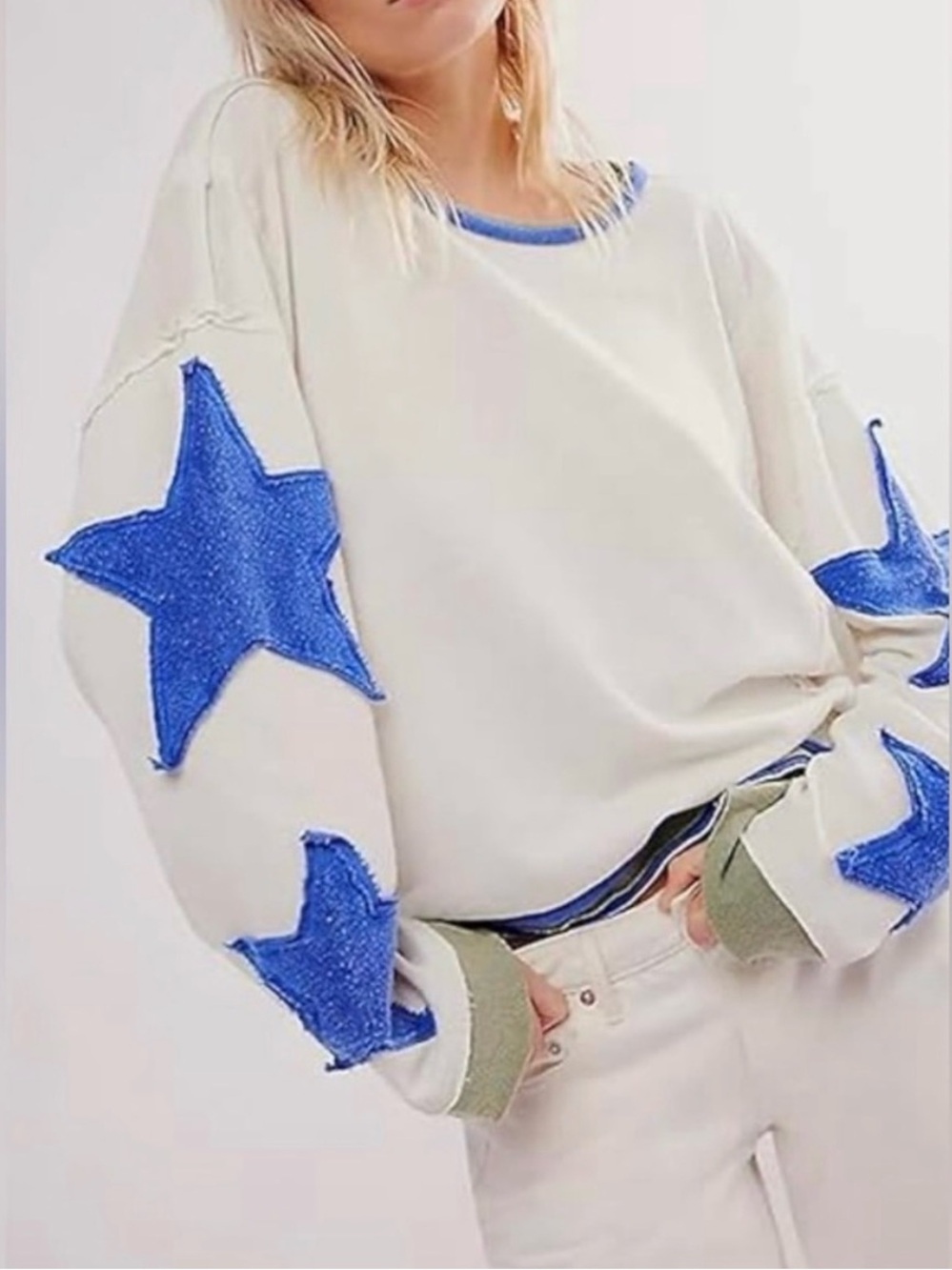 FREE PEOPLE We The Free You’re a Star Long Sleeve Boxy Oversized Tee - XS - Picture 3 of 10